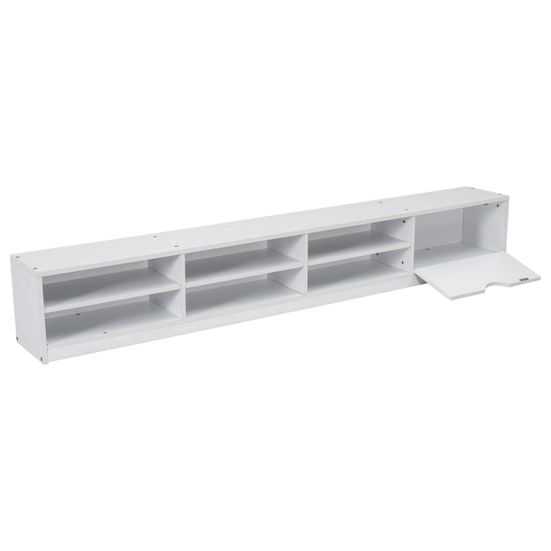 Lit double pour enfants en forme de maison avec rangement sous le lit – Blanc / Naturel / Gris