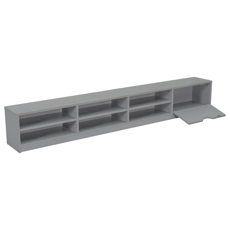 Lit double pour enfants en forme de maison avec rangement sous le lit – Blanc / Naturel / Gris