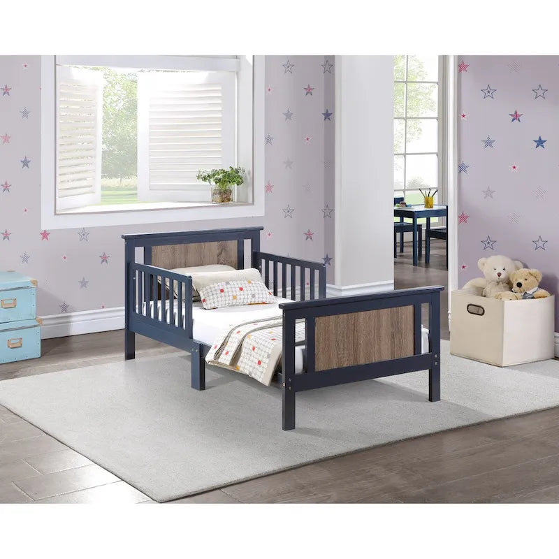 Lit pour tout-petits avec panneaux réversibles – Blanc / Bleu nuit / Gris / Noir, pour 1 enfant