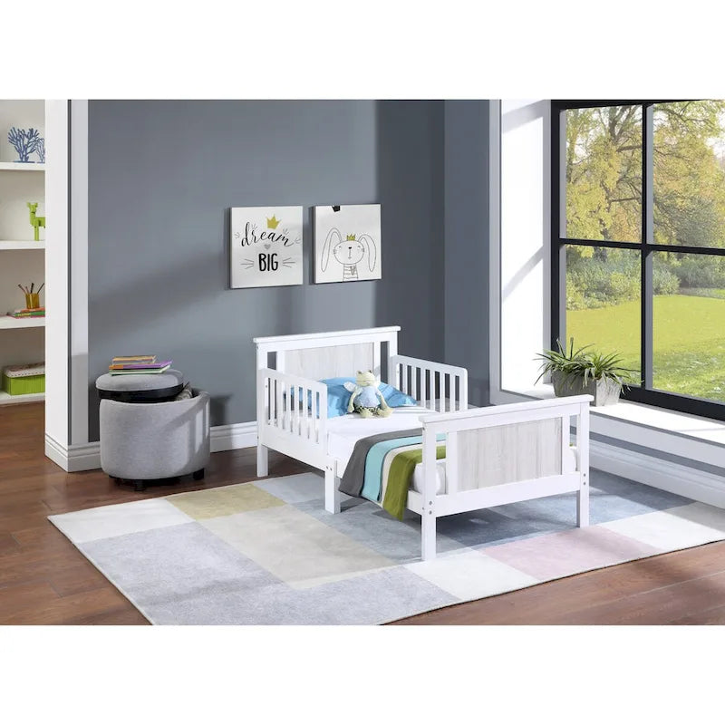 Lit pour tout-petits avec panneaux réversibles – Blanc / Bleu nuit / Gris / Noir, pour 1 enfant