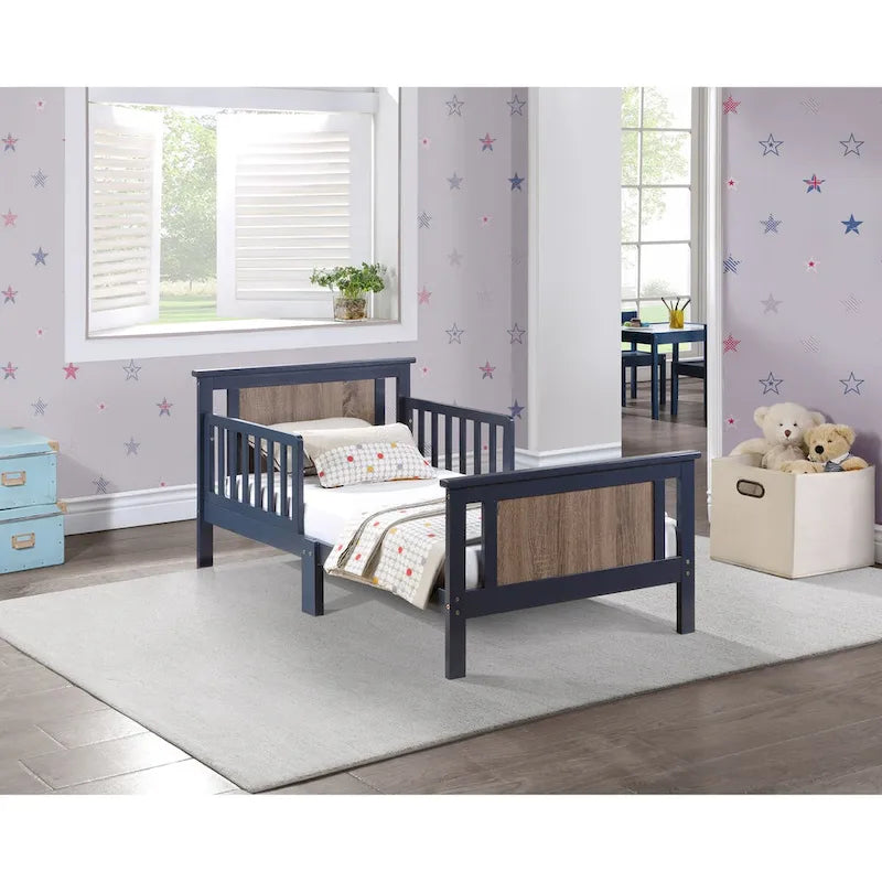 Lit pour tout-petits avec panneaux réversibles – Blanc / Bleu nuit / Gris / Noir, pour 1 enfant