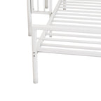 Lit superposé en métal noir/argent/blanc avec bureau et échelle, 2 couchages