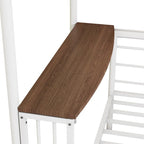 Lit superposé en métal noir/argent/blanc avec bureau et échelle, 2 couchages