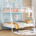 Lit superposé en métal blanc, taille extra-large double au-dessus de la reine, 2 personnes