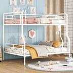 Lit superposé en métal blanc, taille extra-large double au-dessus de la reine, 2 personnes