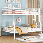 Full XL Over Queen Metal Bunk Bed with Included Ladder for Easy Access to Upper Bunk