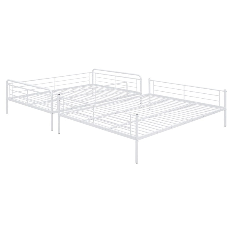 Lit superposé en métal blanc, taille extra-large double au-dessus de la reine, 2 personnes