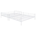Lit superposé en métal blanc, taille extra-large double au-dessus de la reine, 2 personnes