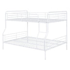 Lit superposé en métal blanc, taille extra-large double au-dessus de la reine, 2 personnes