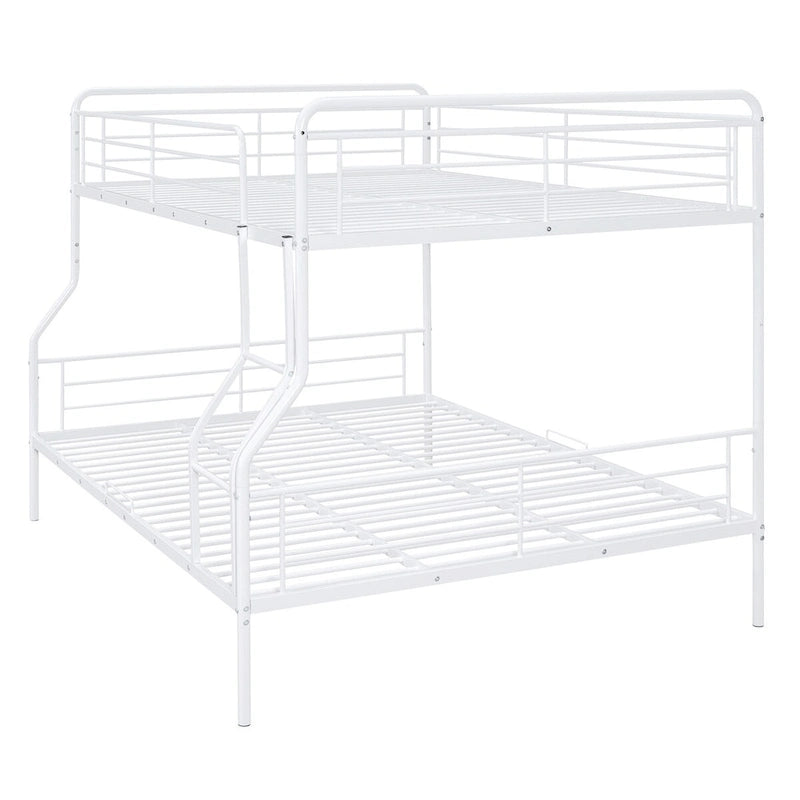 Lit superposé en métal blanc, taille extra-large double au-dessus de la reine, 2 personnes