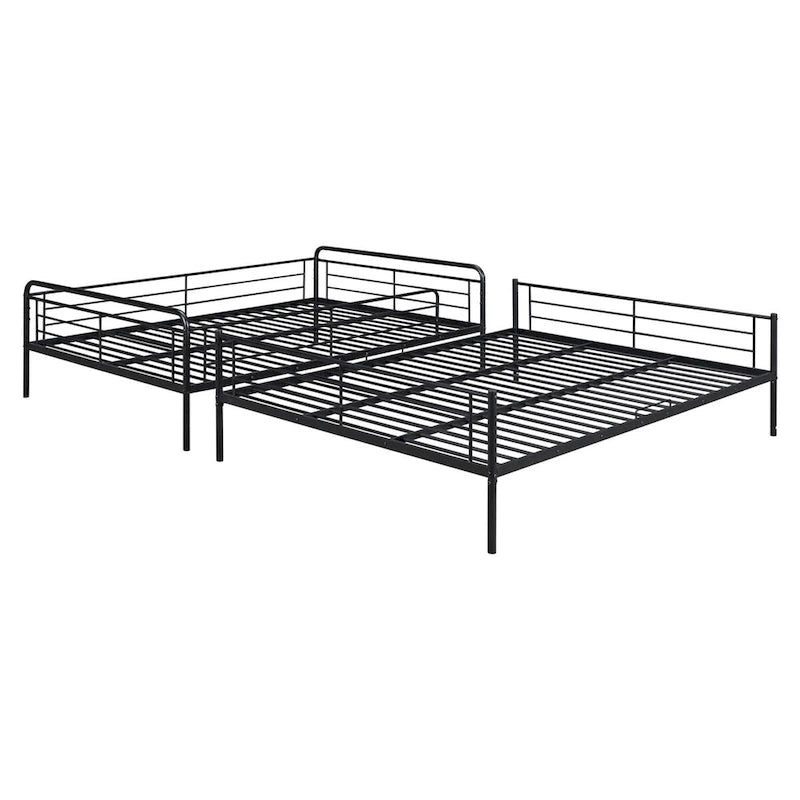 Lit superposé en métal blanc, taille extra-large double au-dessus de la reine, 2 personnes