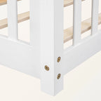 Lit plateforme simple avec barrière, gris / naturel / blanc / expresso