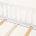Lit plateforme simple avec barrière, gris / naturel / blanc / expresso