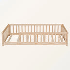 Lit plateforme simple avec barrière, gris / naturel / blanc / expresso