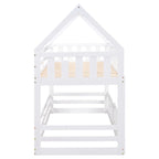 Lit superposé cabane jumeau sur jumeau, 2 places, blanc et gris