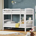 Lit superposé simple en bois massif blanc / gris / expresso avec table de nuit suspendue, 2 couchages