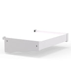 Lit superposé simple en bois massif blanc / gris / expresso avec table de nuit suspendue, 2 couchages
