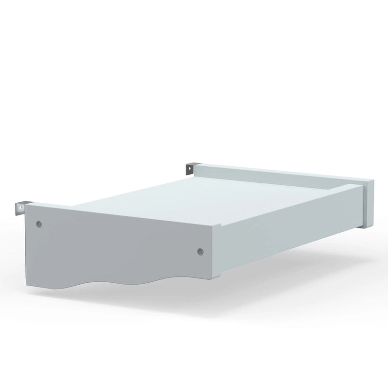 Lit superposé simple en bois massif blanc / gris / expresso avec table de nuit suspendue, 2 couchages
