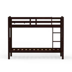 Lit superposé simple en bois massif blanc / gris / expresso avec table de nuit suspendue, 2 couchages
