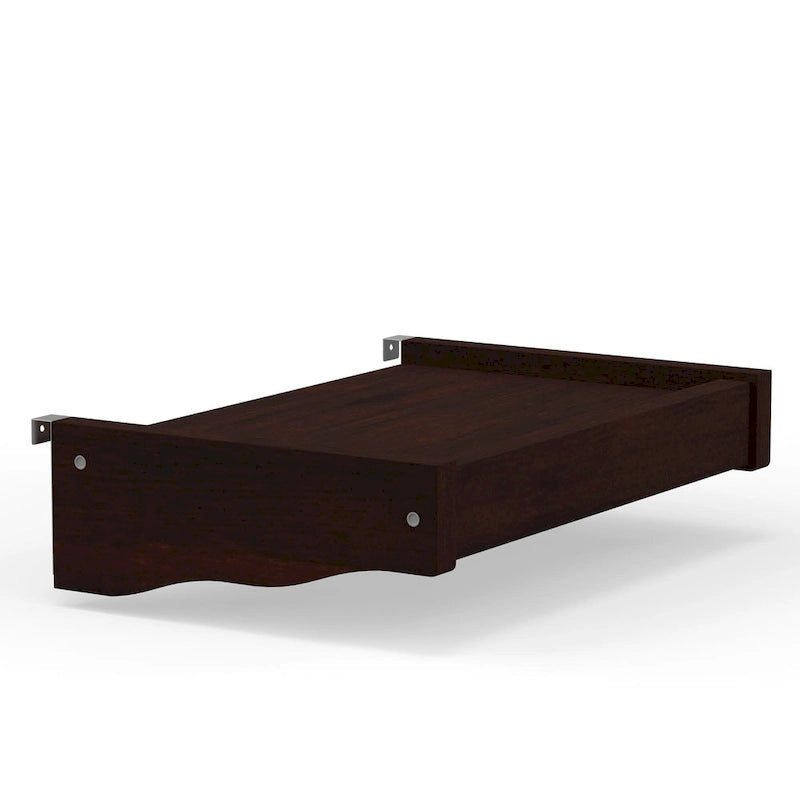Lit superposé simple en bois massif blanc / gris / expresso avec table de nuit suspendue, 2 couchages