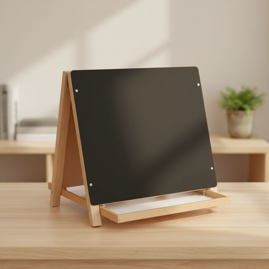 Chevalet de table double face noir pour 1 enfant