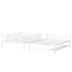Lit superposé en métal blanc, taille double, avec étagère et barrières de sécurité, 2 couchages