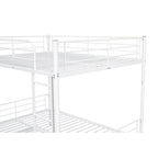 Lit superposé en métal une place et demie argent/noir/blanc avec lit gigogne, pour 2 à 3 personnes