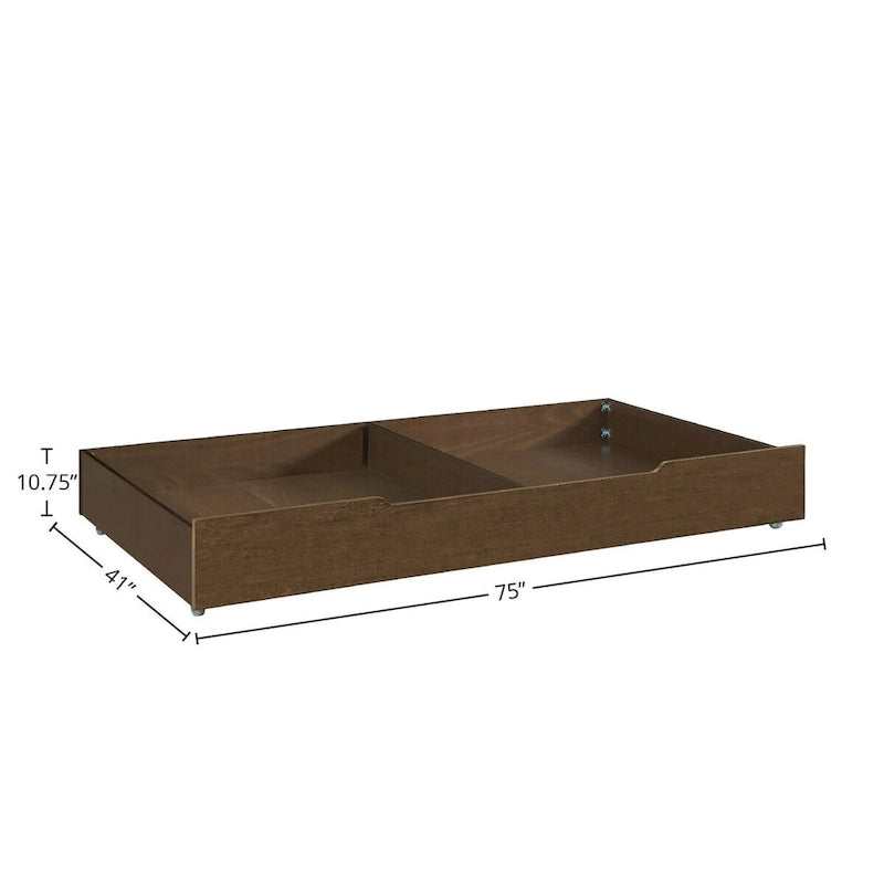 Lit gigogne traditionnel en bois Rosewood Brown, simple, pour tout-petit