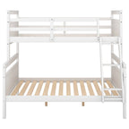 Lit superposé jumeau sur grand, gris/blanc, avec échelle inclinée, 2 couchages