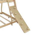 Lit superposé double sur grand format naturel avec filet d'escalade et rampe, pour 2 personnes