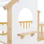 Lit superposé jumeau-sur-jumeau gris/blanc avec escalier et rangement, 2 couchages