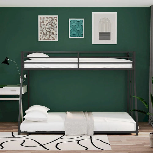 Twin Over Full Metal Bunk, Black