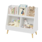 Étagère à livres blanche pour enfants avec organiseur de jouets, étagère de rangement à 5 casiers pour 1 enfant