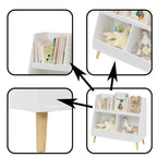 Étagère à livres blanche pour enfants avec organiseur de jouets, étagère de rangement à 5 casiers pour 1 enfant
