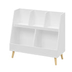 Étagère à livres blanche pour enfants avec organiseur de jouets, étagère de rangement à 5 casiers pour 1 enfant