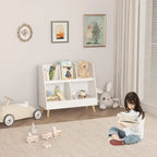 Étagère à livres blanche pour enfants avec organiseur de jouets, étagère de rangement à 5 casiers pour 1 enfant