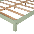 Lit plateforme en bois rose/vert en forme de maison, taille double, pour 1 enfant
