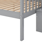 Lit superposé gris double/complet avec escalier de rangement, convertible en 2 lits
