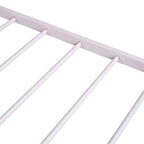 Lit jumeau plate-forme en métal noir/rose/blanc avec 2 tiroirs de rangement, tête de lit en forme de maison, simple
