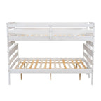 Lit superposé double XL gris/blanc avec échelle, 2 personnes