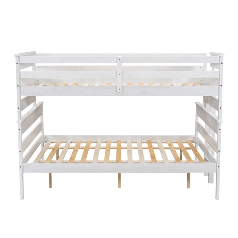 Lit superposé double XL gris/blanc avec échelle, 2 personnes