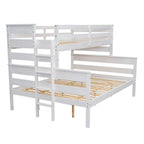 Lit superposé double XL gris/blanc avec échelle, 2 personnes