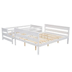 Lit superposé double XL gris/blanc avec échelle, 2 personnes