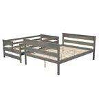 Lit superposé double XL gris/blanc avec échelle, 2 personnes