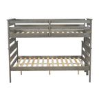 Lit superposé double XL gris/blanc avec échelle, 2 personnes