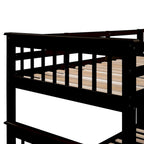 Lit superposé double/grand Espresso/Gris/Blanc avec escalier, lit gigogne et rangement, 3 couchages