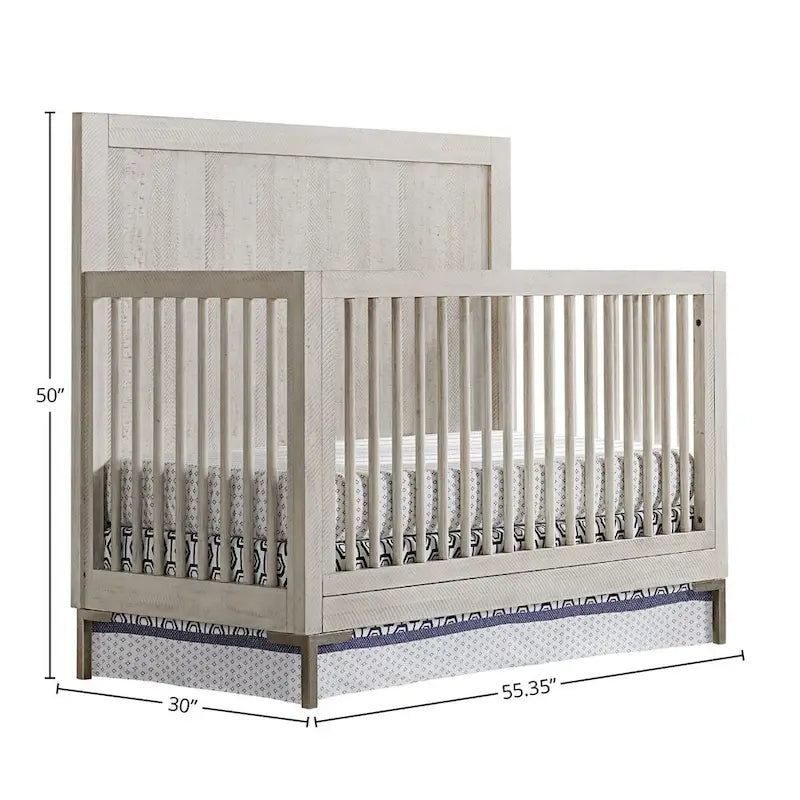 Lit de bébé et lit de transition transformable 4-en-1 gris, 1 enfant