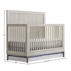 Lit de bébé et lit de transition transformable 4-en-1 gris, 1 enfant