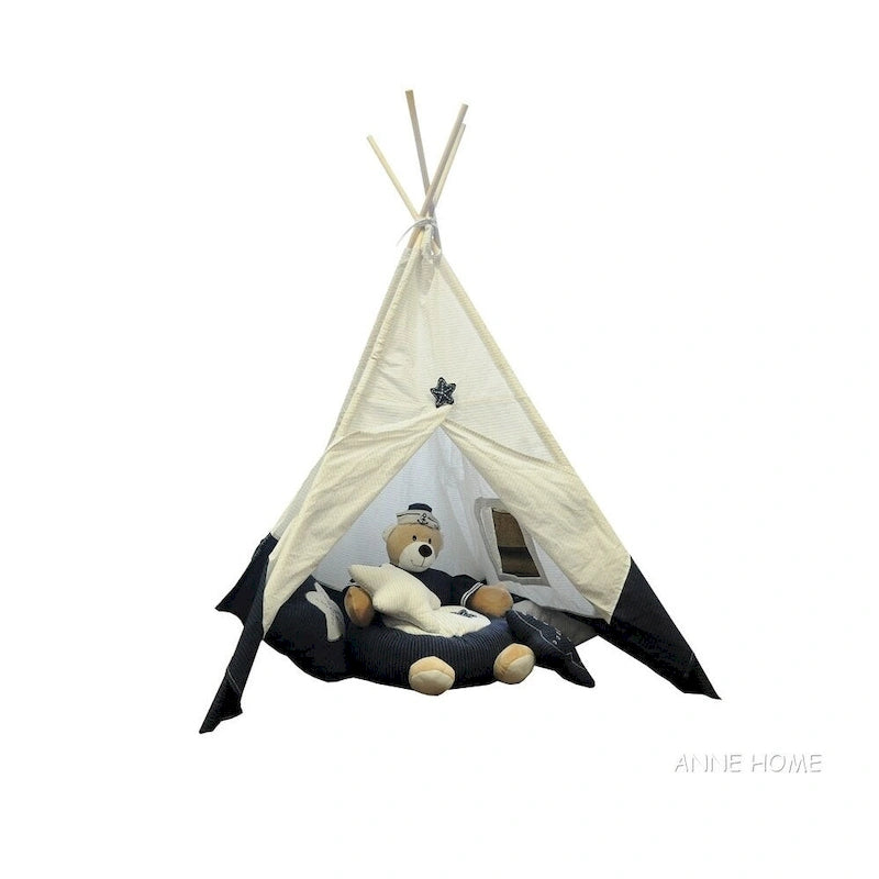 Tente de jeu tipi beige pour 1-2 enfants
