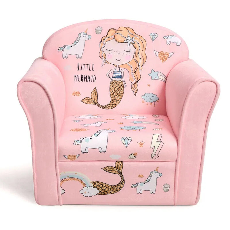 Gymax Kids Mermaid Sofa Children Armrest Couch Upholstered Chair - See Details